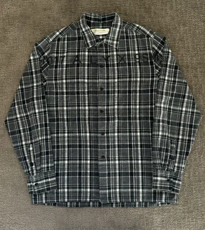 Pre-owned Alyx Black & White Runway Button Up Flannel Size 50 In Gray