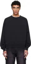 Alyx Black Boxy Crewneck Sweatshirt In Charcoal