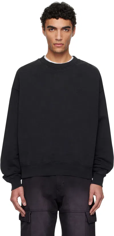 Alyx Black Boxy Crewneck Sweatshirt In Charcoal