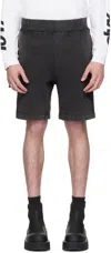 Alyx Black Cross Shorts In Blk0003 Washed Black