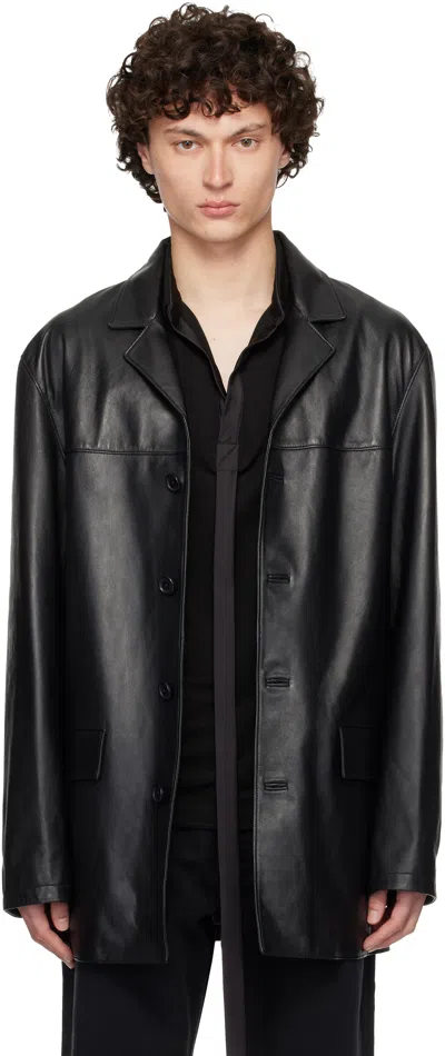 Alyx Black Four Button Leather Blazer