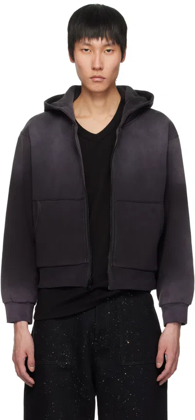 Alyx Black Garment-dyed Reversible Hoodie In Washed Black
