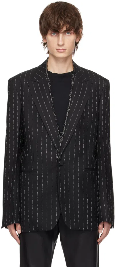 Alyx Black Pinstripe Blazer In Mty0001 Black/white