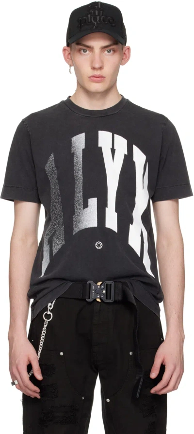 Alyx Black Printed T-shirt In Blk0003 Washed Black