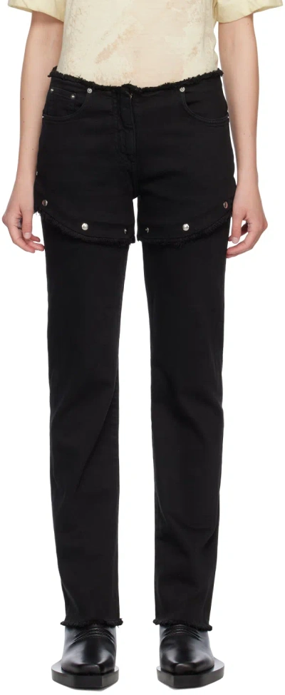 Alyx Black Snap Off Jeans In Blk0001 Black