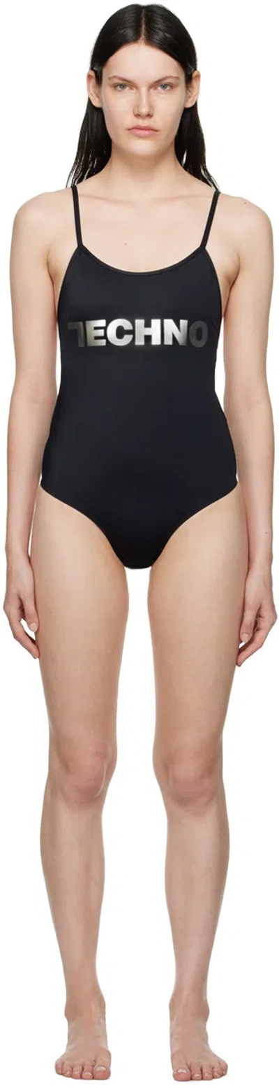 Alyx 1017  9sm Logo Printed Swimsuit In Black