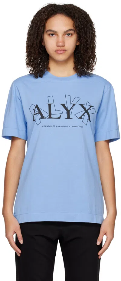 Alyx Blue 'meaningful Connection' T-shirt In Blu0001 Blue