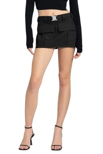 Alyx Buckle Cargo Mini Skirt In Black