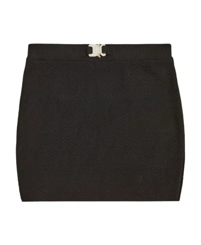 Alyx Buckle-detail Knit Miniskirt In Black