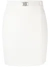 Alyx Buckle-detail Knit Miniskirt In White