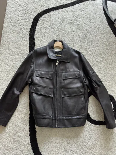 Pre-owned Alyx Classic Police Leather Jacket In Black