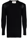 Alyx Contrasting-patches Ribbed-knit Jumper In Black