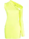 Alyx Asymmetrical One-shoulder Satin Mini In Yellow