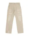 Alyx Destroyed Canvas Ripped Carpenter Trousers In Nude
