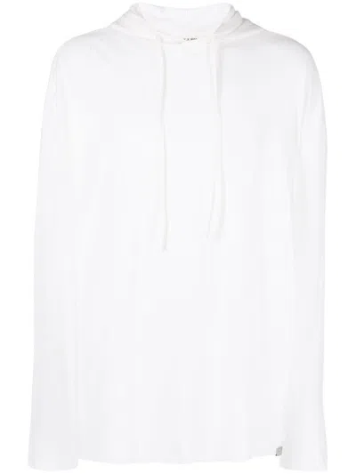 Alyx Distressed Hooded Long-sleeve Top In White