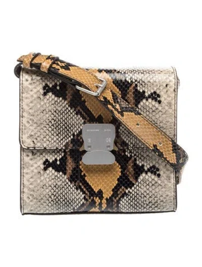Pre-owned Alyx Embossed Leather Messenger Bag In Neutral