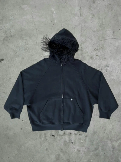 Pre-owned Alyx Feather Oversized Hoodie In Black