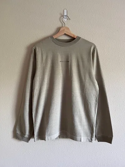 Pre-owned Alyx Garment Dyed Long Sleeve Logo Tee In Taupe