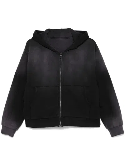 Alyx Garment-dyed Zip-up Hoodie In Schwarz