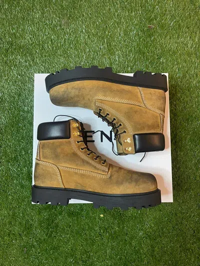 Pre-owned Alyx Givenchy Timberland Styled Dirty 4g Work Boot In Brown