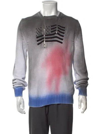 Pre-owned Alyx Graphic Print Crew Neck Pullover In Grey