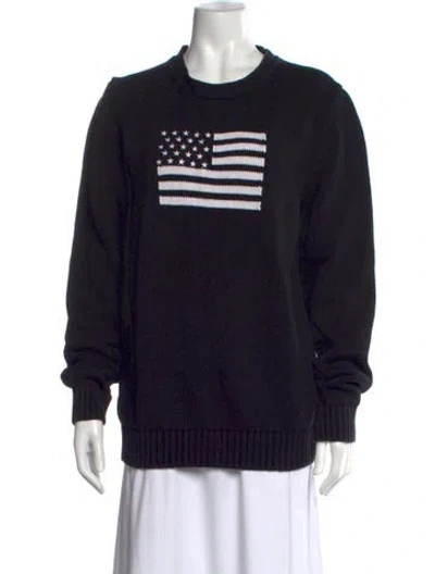 Pre-owned Alyx Graphic Print Crew Neck Sweater In Black