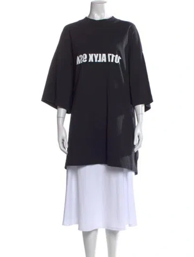 Pre-owned Alyx Graphic Print Crew Neck T-shirt In Black