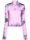Alyx Graphic-print High-neck T-shirt In Pink