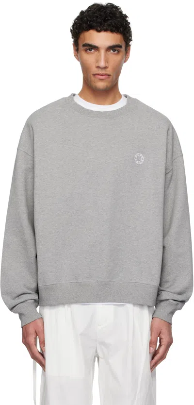 Alyx Gray Boxy Crewneck Sweatshirt In Light Heather Grey