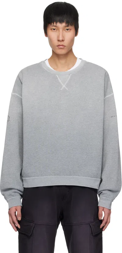 Alyx Gray Garment Dye Boxy Crewneck Sweatshirt In Overdyed Grey Melang
