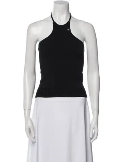Pre-owned Alyx Halterneck Sleeveless Crop Top In Black