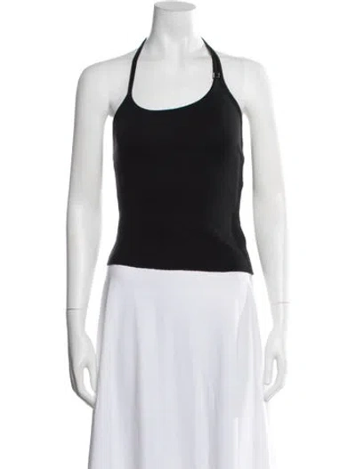 Pre-owned Alyx Halterneck Sleeveless Crop Top In Black
