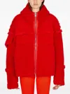 Alyx Hooded Shearling Jacket In Red