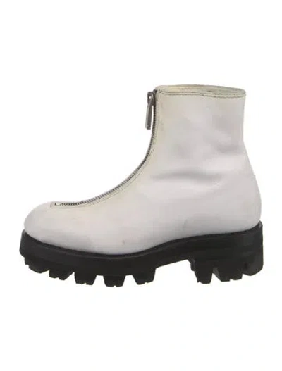 Pre-owned Alyx Leather Combat Boots In White