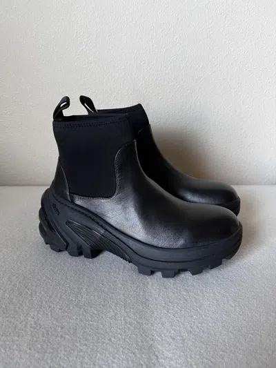 Pre-owned Alyx Leather Mid Boot With Skx Sole In Black