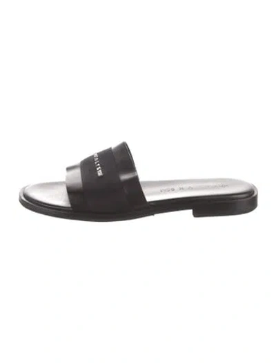 Pre-owned Alyx Leather Slides In Black