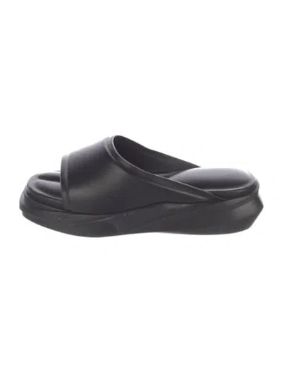 Pre-owned Alyx Leather Slides In Black