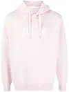 Alyx Logo-print Knitted Hoodie In Pink