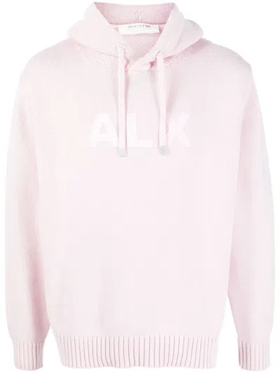 Alyx Logo-print Knitted Hoodie In Pink