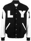 Alyx Mixed Media Logo Patch Varsity Jacket In Schwarz