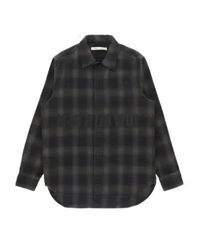 Alyx Long-sleeved Plaid Shirt In Black