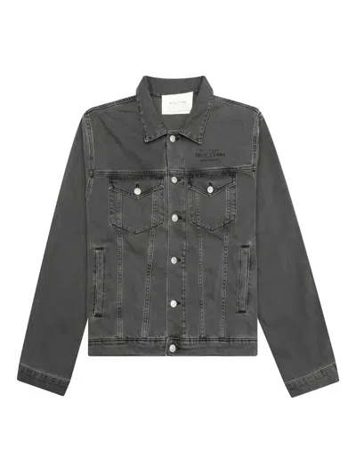 Alyx Mark Flood-print Denim Jacket In Gray