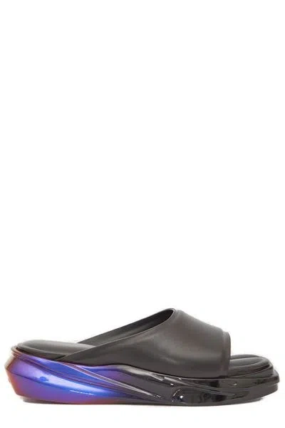 Alyx Men's Black & Purple Calfskin Slide Sandals For Fw22