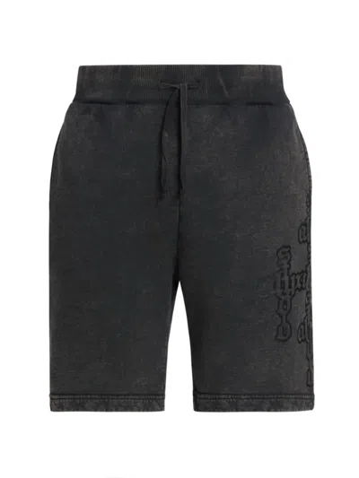 Alyx Men's Cross Logo Cotton Sweatshorts In Washed Black