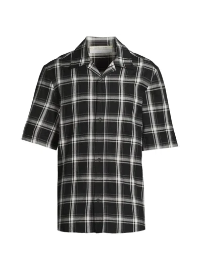 Alyx Men's Plaid Cotton Camp Shirt In Black