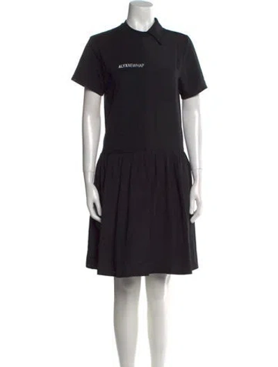 Pre-owned Alyx Mock Neck Knee-length Dress In Black