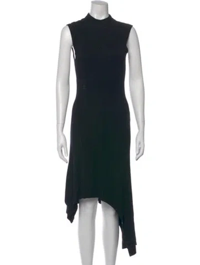 Pre-owned Alyx Mock Neck Long Dress In Black