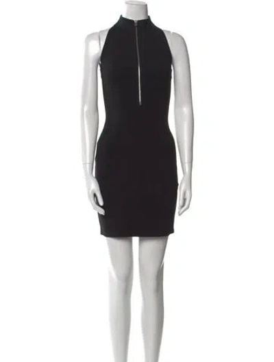 Pre-owned Alyx Mock Neck Mini Dress In Black