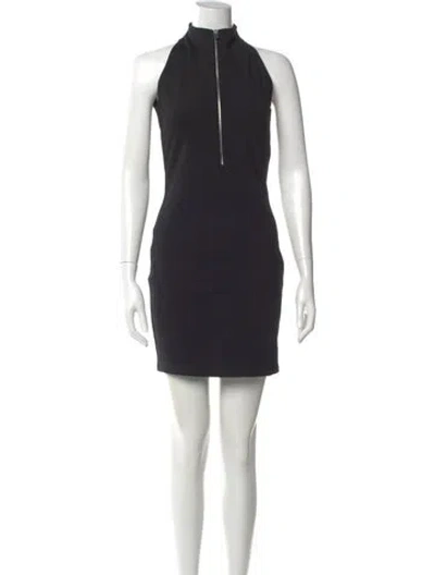 Pre-owned Alyx Mock Neck Mini Dress In Black