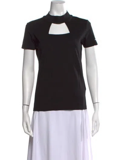 Pre-owned Alyx Mock Neck Short Sleeve Top In Black
